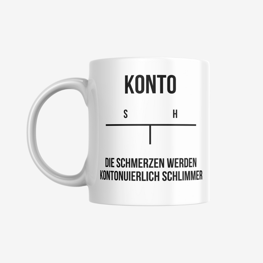 Konto Tasse – sarkastische Kaffeetasse als Geschenk